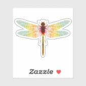 トンボの魅力的な虹色のスケッチ シール (シート)