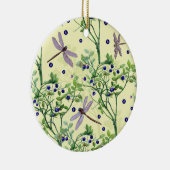 トンボを使ったブルーベリーパターン セラミックオーナメント (右)