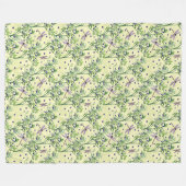 トンボを使ったブルーベリーパターン フリースブランケット (正面(横))