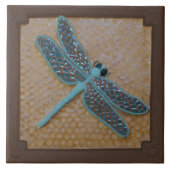 トンボを使った陶芸瓦 タイル (正面)