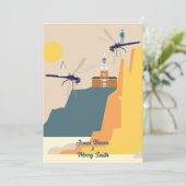 トンボを飛行機に見立てた崖城のウェディング 招待状 (スタンド正面)