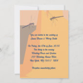 トンボを飛行機に見立てた崖城のウェディング 招待状 (裏面)