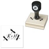 トンボイニシャルロゴ ウェディング ゴムスタンプ ラバースタンプ (押印)