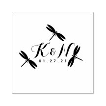 トンボイニシャルロゴ ウェディング ゴムスタンプ