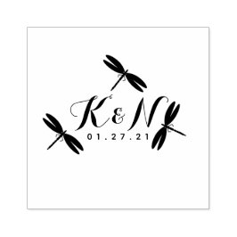 トンボイニシャルロゴ ウェディング ゴムスタンプ ラバースタンプ