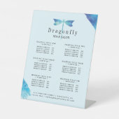 トンボエレガントのロゴ青とアクアウォーターカラー 台座サイン (正面)