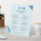 トンボエレガントのロゴ青とアクアウォーターカラー 台座サイン (インサイチュ)