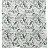 トンボエレガントイ花柄 シャワーカーテン (正面)