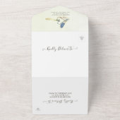 トンボカップル交配ハート形状結婚式RSVP オールインワン招待状 (外側)