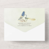 トンボカップル交配ハート形状結婚式RSVP オールインワン招待状 (裏面)