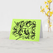 トンボグリーティングカード カード (黄色い花)