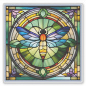 トンボステンドグラスのステッカー シール (正面)