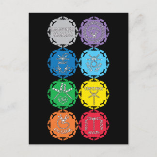 トンボチャクラ白文字デザイン ポストカード