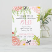 トンボバラ水彩ガーデン誕生日 招待状 (スタンド正面)