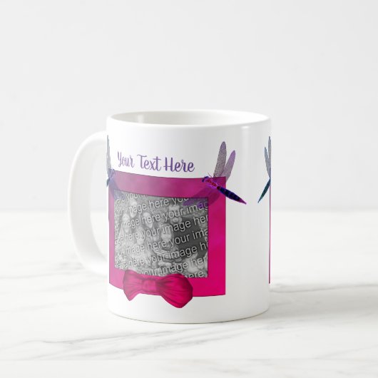 トンボパーソナライズされたイ写真フレーム コーヒーマグカップ (正面左)