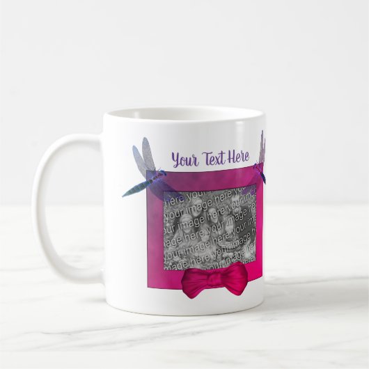 トンボパーソナライズされたイ写真フレーム コーヒーマグカップ (左)