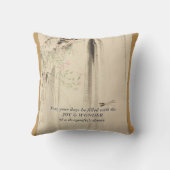 トンボピンクの滝 日本の水彩画 クッション (裏面)