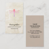 トンボミニマルな創造的なデザイナー自然のヴィンテージ 名刺 (正面/裏面)