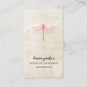 トンボミニマルな創造的なデザイナー自然のヴィンテージ 名刺 (正面)