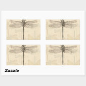 トンボヴィンテージアンティーククラシック自然 長方形シール (シート)