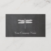 トンボヴィンテージエッチング黒板ルックブラック 名刺 (正面)