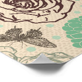 トンボヴィンテージバラパターン ポスター (角)