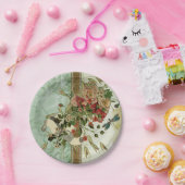 トンボヴィンテージフローラ紙結婚プレート ペーパープレート (パーティー)