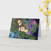 「トンボ人魚」グリーティングカード カード (黄色い花)