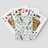 トンボ及び花柄 トランプ (裏面)