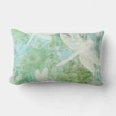 トンボ及び花柄 ランバークッション (正面)