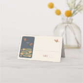 トンボ名カード結婚のテーブルヴィンテージ プレイスカード (正面)