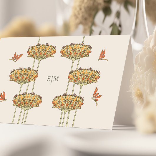 トンボ名カード結婚のテーブルヴィンテージ プレイスカード