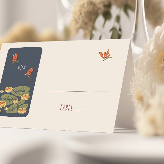 トンボ名カード結婚のテーブルヴィンテージ プレイスカード
