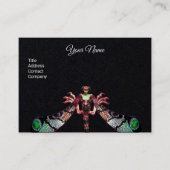 トンボ女性ファンタジージュエルピンクブラックモノグラム 名刺 (正面)