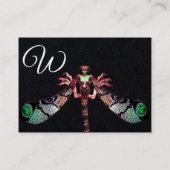 トンボ女性ファンタジージュエルピンクブラックモノグラム 名刺 (裏面)