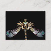 トンボ女性ファンタジー金ゴールドジュエルブラック 名刺 (裏面)