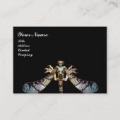 トンボ女性ファンタジー金ゴールドジュエルブラック 名刺 (正面)