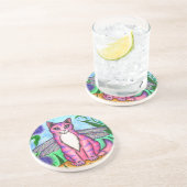 トンボ妖精猫のファンタジーの芸術のコースター コースター (側面)