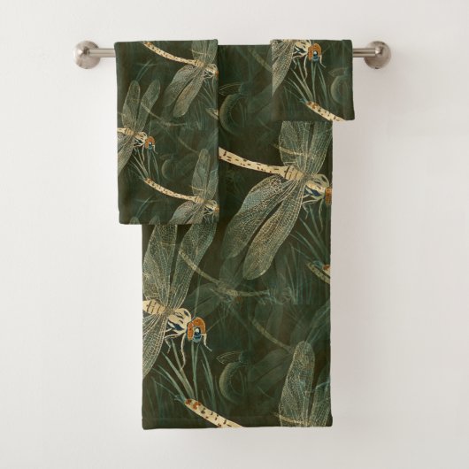 トンボ威厳のあるイ模様 バスタオルセット (インサイチュ)