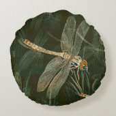 トンボ威厳のあるイ模様 ラウンドクッション (裏面)