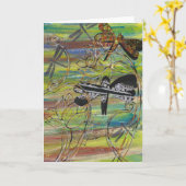 トンボ宝石グリーティングカード カード (黄色い花)