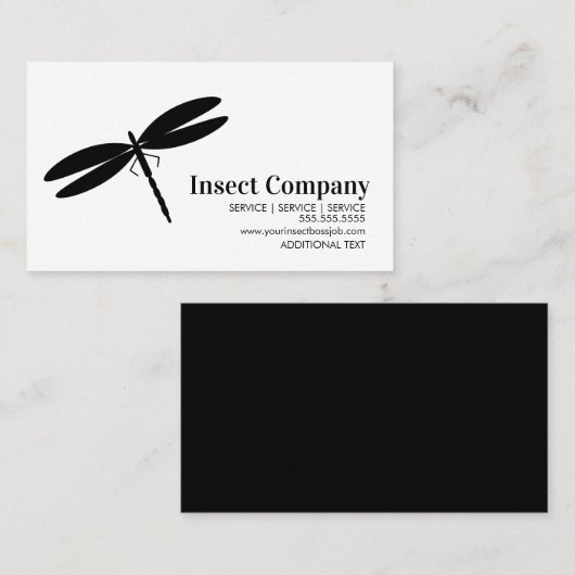 トンボ害虫駆除会社のロゴ 名刺 (正面/裏面)