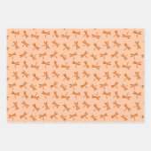 トンボ日本ののパターン（赤、黒、オレンジ） ラッピングペーパーシート (正面3)