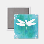 トンボ水彩白アクアブルートンボ マグネット (正面/裏面)