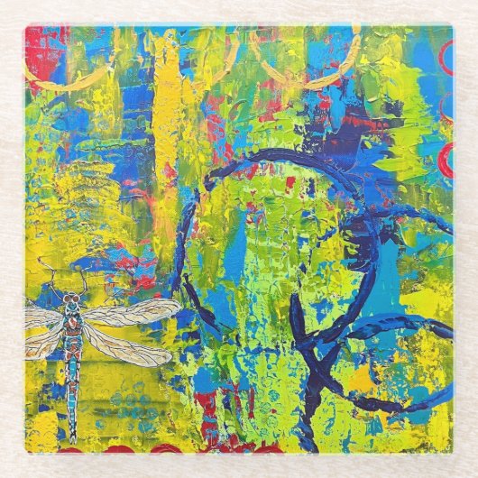 トンボ海岸 ガラスコースター (正面)