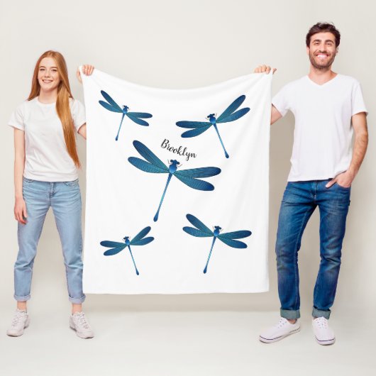 トンボ漫画イラストレーション フリースブランケット (インサイチュ)