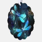 トンボ白熱［赤熱］光を放つイ湖 オーナメントカード (左)