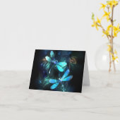 トンボ白熱［赤熱］光を放つイ湖 カード (黄色い花)