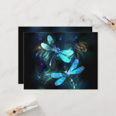 トンボ白熱［赤熱］光を放つイ湖 カード (正面/裏面インサイチュ)