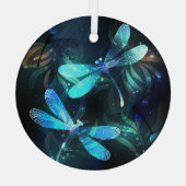 トンボ白熱［赤熱］光を放つイ湖 ガラスオーナメント (裏面)